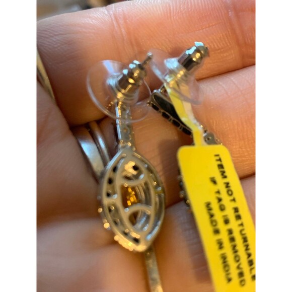 Sterling silver citrine and onyx (or black spinel) earrings NWT - Picture 9 of 9